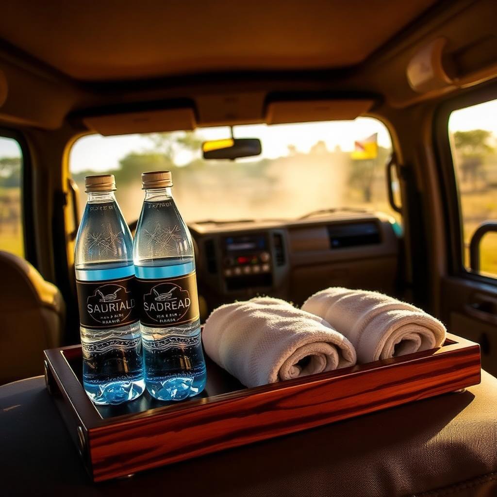 Safari vehicle refresh pack with branded water